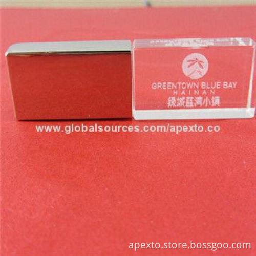 Crystal USB Flash Drive with Logo, Supports Password Protection and Bootable Function